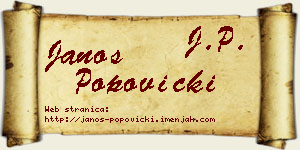 Janoš Popovicki vizit kartica